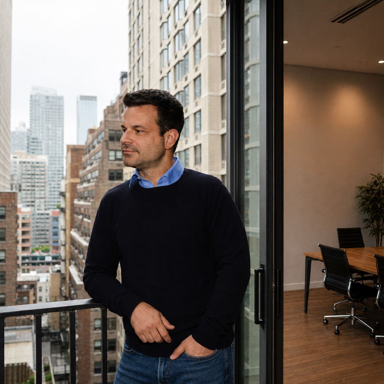 George Dimov, CPA, on the terrace outside the firm's office